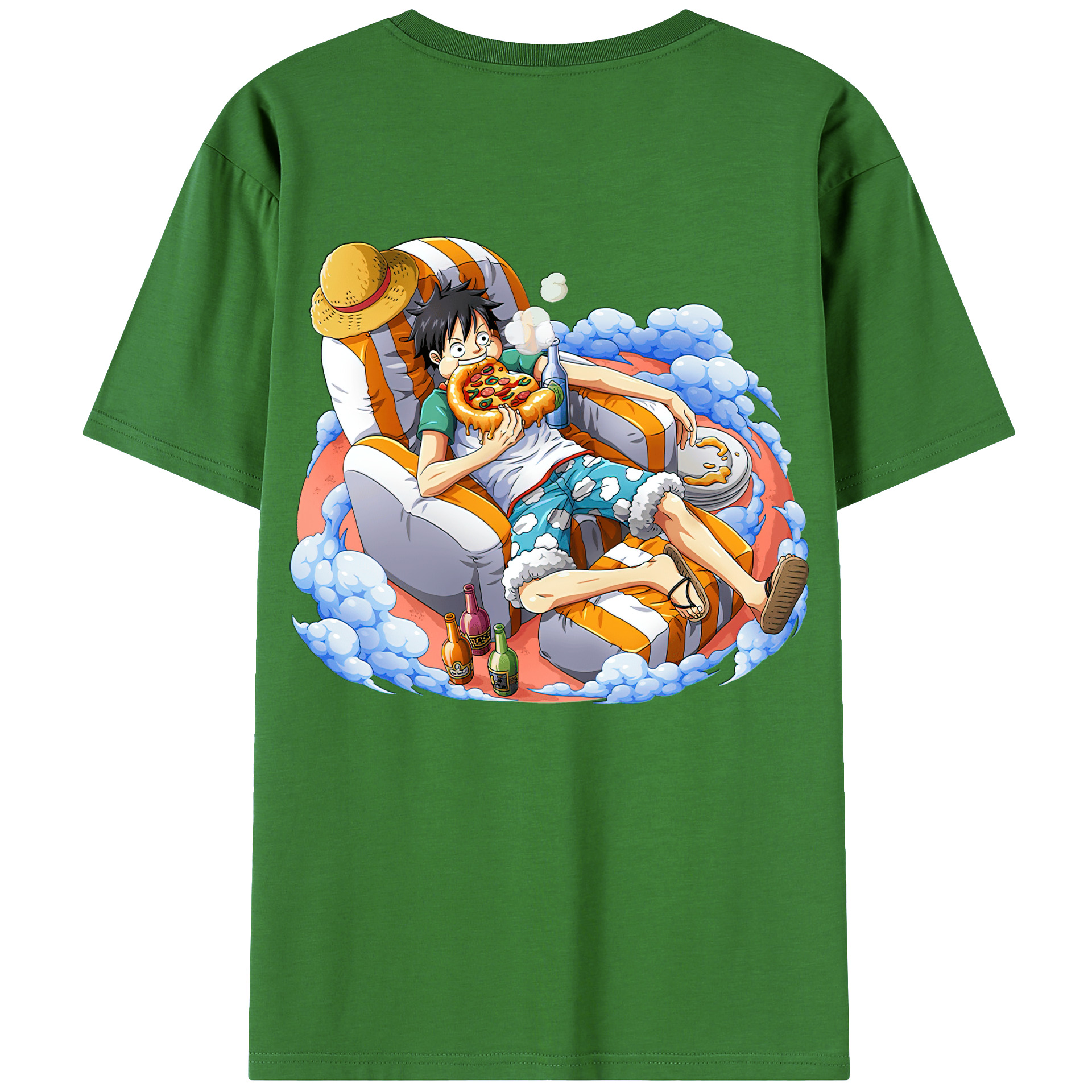 ワンピース モンキー・D・ルフィ ONE PIECE Monkey D. Luffy レディース半袖Tシャツ(バックプリント)